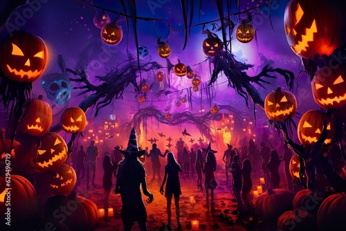 Scary Halloween party decoration made with generative ai technology