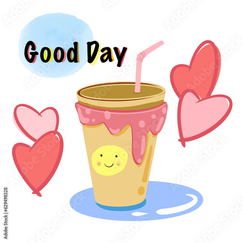 Coffee cup for good day and message good day