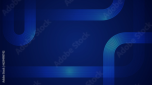 Dark blue abstract background with serpentine style lines as the main component.