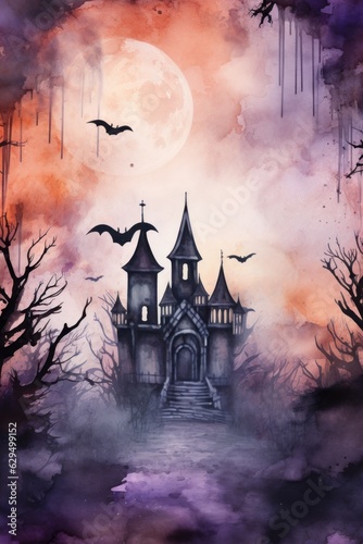 watercolor background Halloween