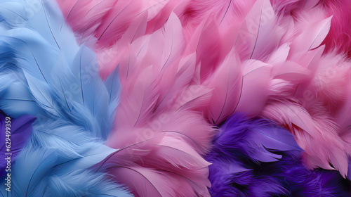 Abstract background. Pink and blue feathers