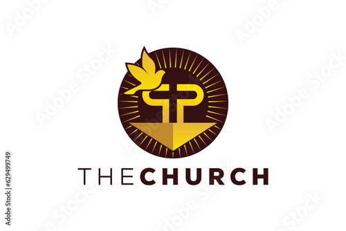 Trendy and Professional letter P church sign Christian and peaceful vector logo © Logo Peak