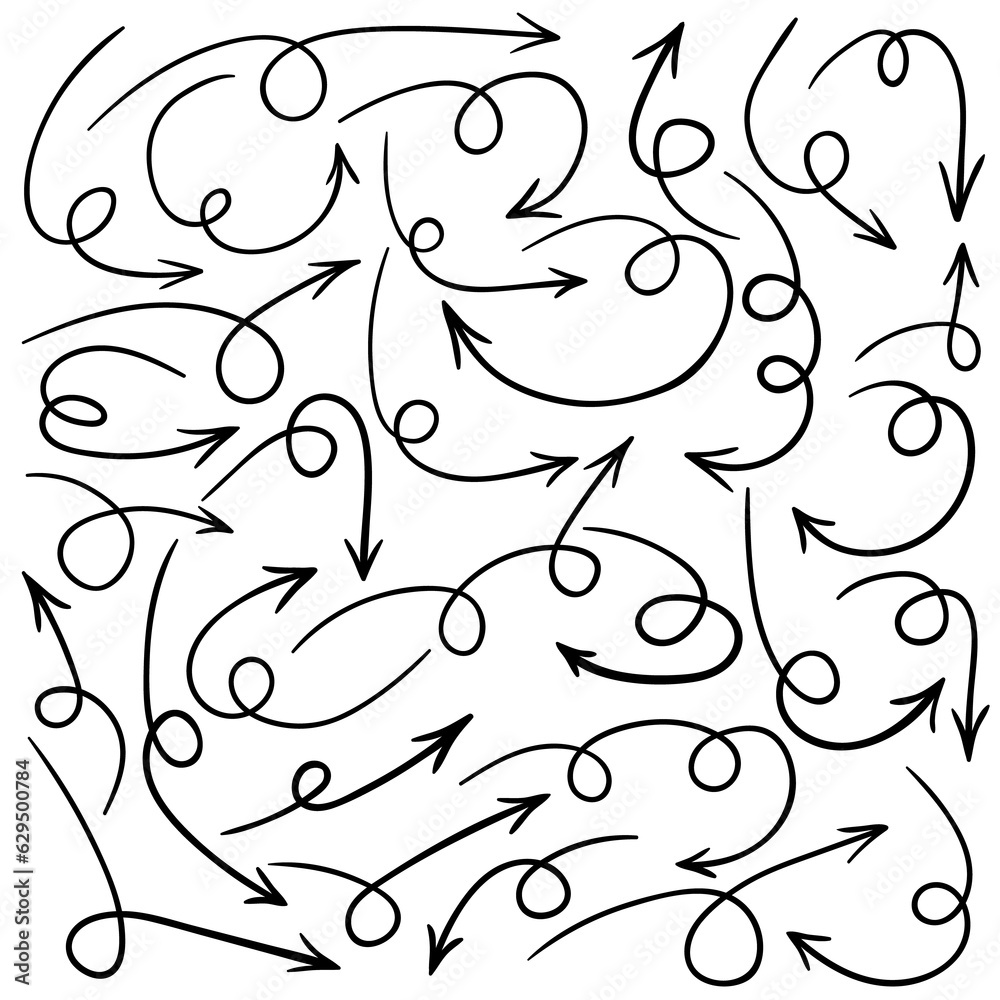 Arrows. Hand drawn Illustration on transparent background Arrows. Hand drawn Illustration on transparent background