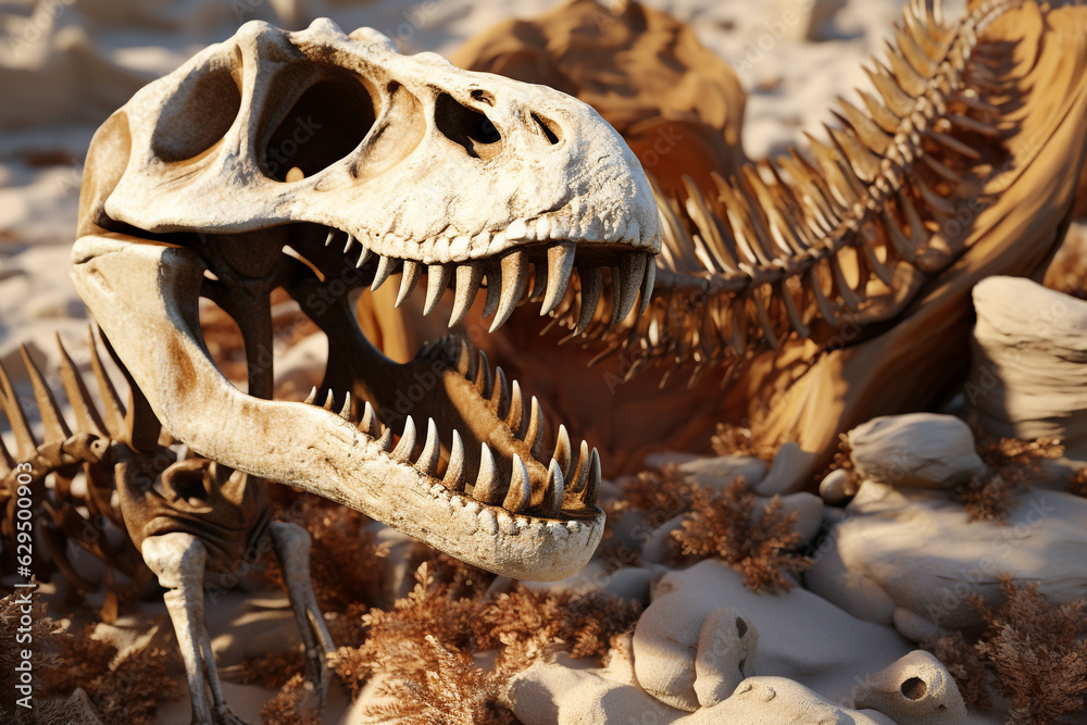 Fototapeta premium dinosaur fossils 3d rendering element