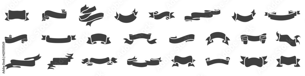 Set of blank ribbon banner elements. Decoration retro scroll banner collection Set of blank ribbon banner elements. Decoration retro scroll banner collection