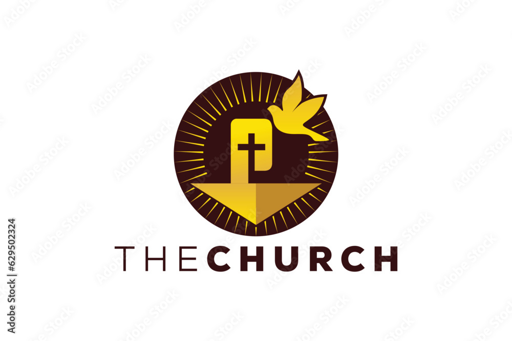 Trendy and Professional letter P church sign Christian and peaceful vector logo Trendy and Professional letter P church sign Christian and peaceful vector logo