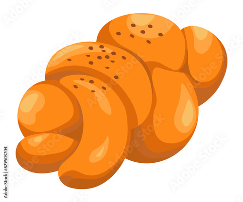 Baked bread, bun confectionery pastry from shop