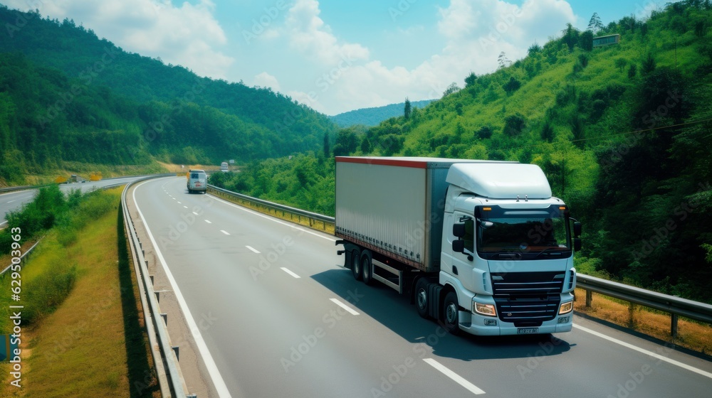 Lorry truck on the road