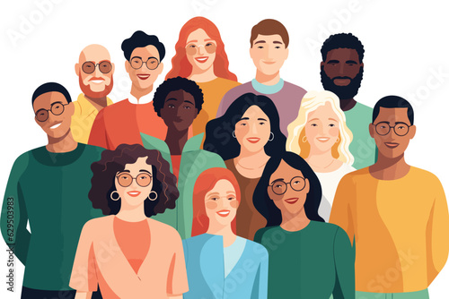 Leinwand Poster inclusive group of people isolated illustration