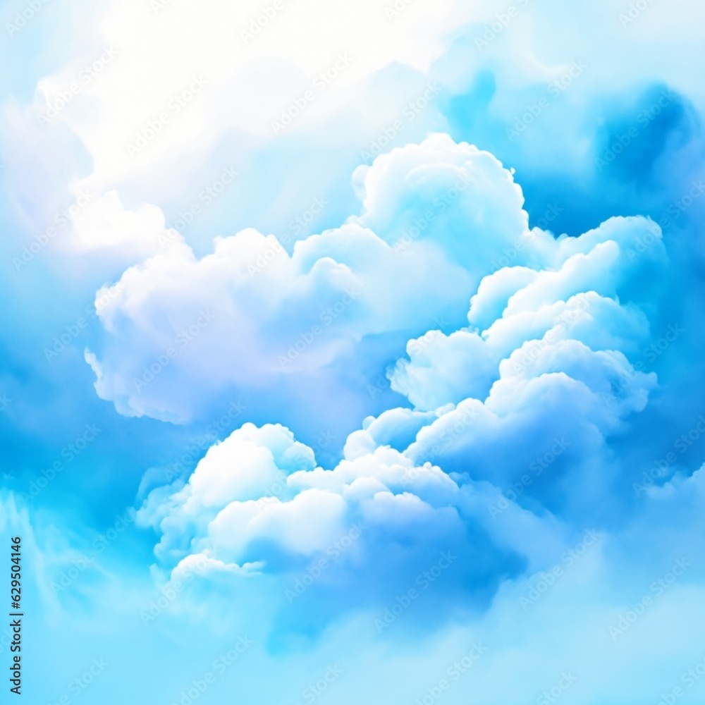 soft blue-white clouds in a watercolor painting in the background. soft blue-white clouds in a watercolor painting in the background.