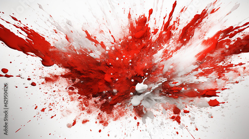 Image of red and white color powder splash and explosion abstract art with Indonesian flag. Admirablimage.