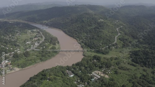 Transkei's largest river with a road over a water bridge in Eastern Cape, South Africa photo