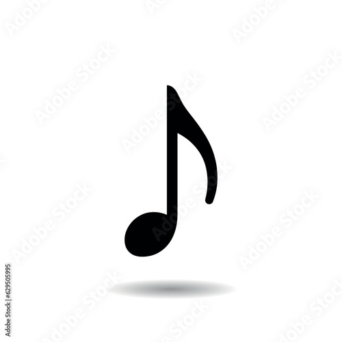 Music note icon vector illustration. Quaver eight note on isolated background. Sound sign concept.