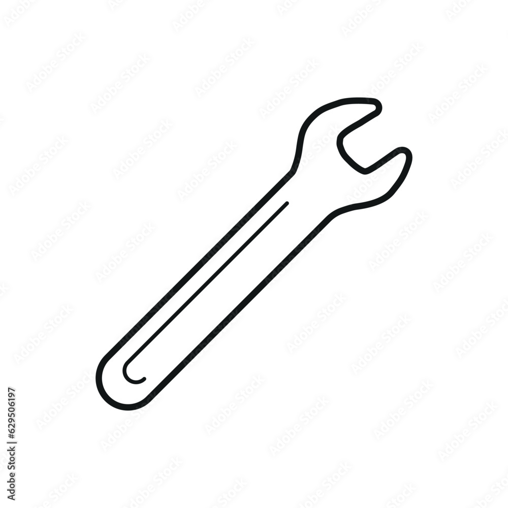 Spanner icon vector illustration. Symbol wrench on isolated background. Construction sign concept.