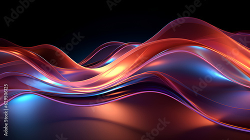 abstract background with smooth wavy lines in red and blue colors