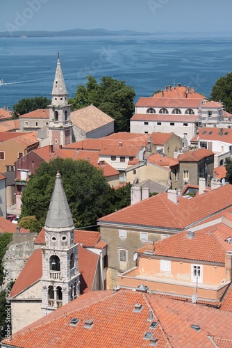 Two belltowers in the old town of Zadar photo