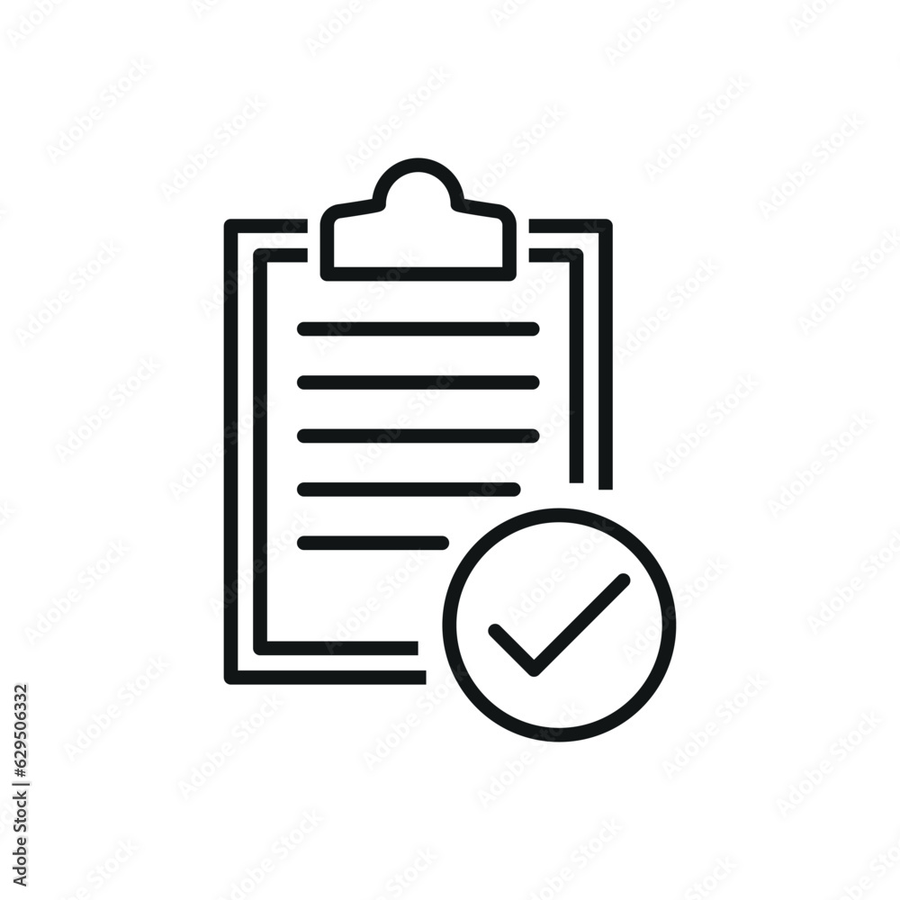 Clipboard witn checkmark icon vector illustration. Checklist icon on isolated background. List sign concept. Clipboard witn checkmark icon vector illustration. Checklist icon on isolated background. List sign concept.