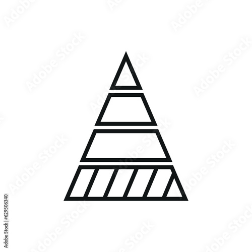 Piramid chart icon vector illustration. Diagram icon on isolated background. Statistics sign concept.