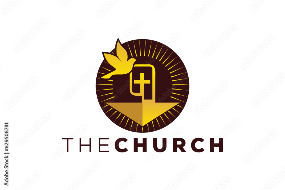 Fototapeta premium Trendy and Professional letter Q church sign Christian and peaceful vector logo