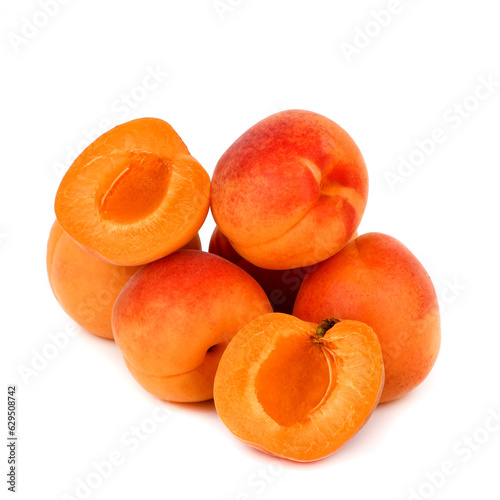 apricots isolated on white background 