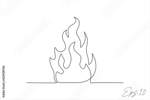fire continuous line vector illustration