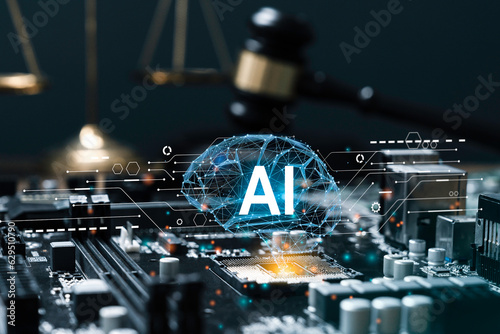 technology control law ai concept for AI ethics and Developing artificial codes of ethics.Compliance, regulation, standard, and responsibility for guarding against