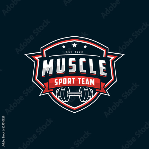 Gym logo emblems, labels and design template