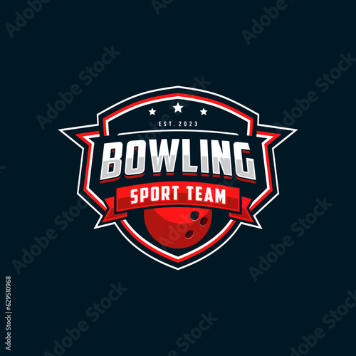 Bowling logo tournament badge logo design