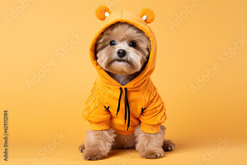 Adorable Maltipoo Dog Halloween Costume, Generative Ai