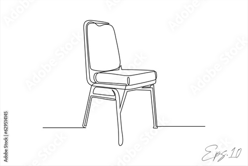 continuous line chairs white background