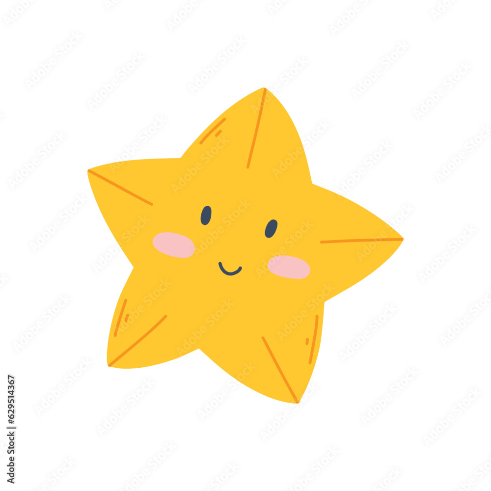 Cute starfish. Flat style. Hand drawn starfish isolated on white background. Vector illustration. Cute starfish. Flat style. Hand drawn starfish isolated on white background. Vector illustration.
