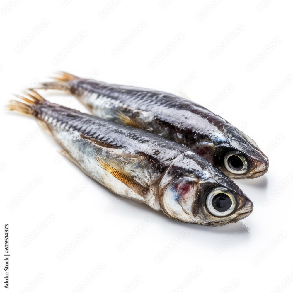 Anchovy isolated on white background. Generative AI Anchovy isolated on white background. Generative AI