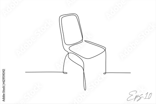 continuous line chairs white background
