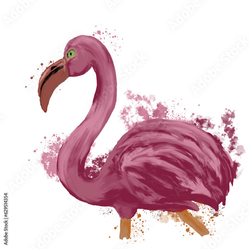 illustration of a flamingo (ID: 629514354)