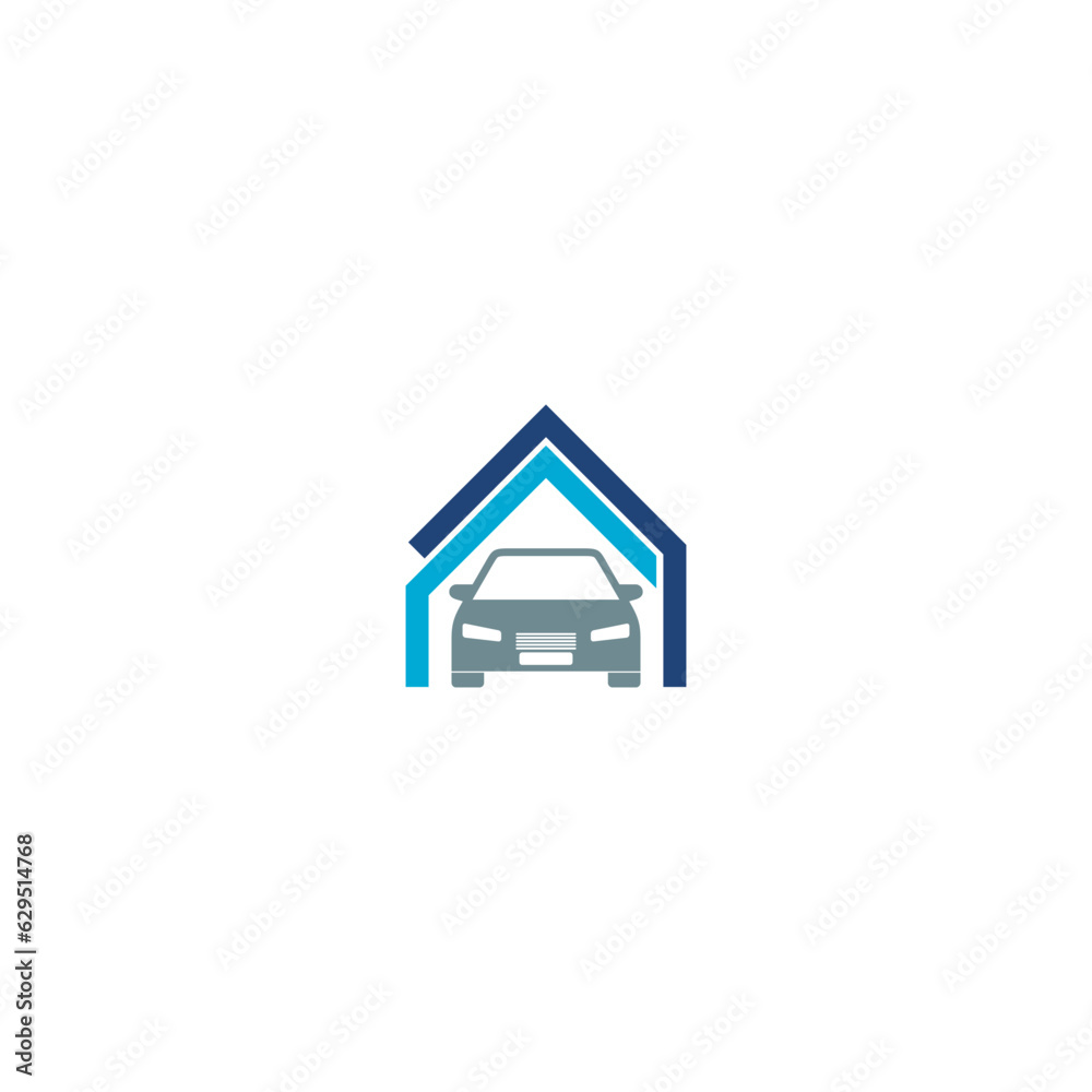 Home of Garage car logo isolated on white background Home of Garage car logo isolated on white background
