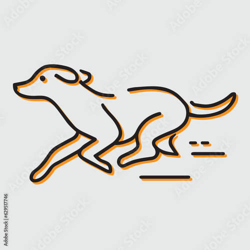 cute dog illustrator draw in line  vector  editable 