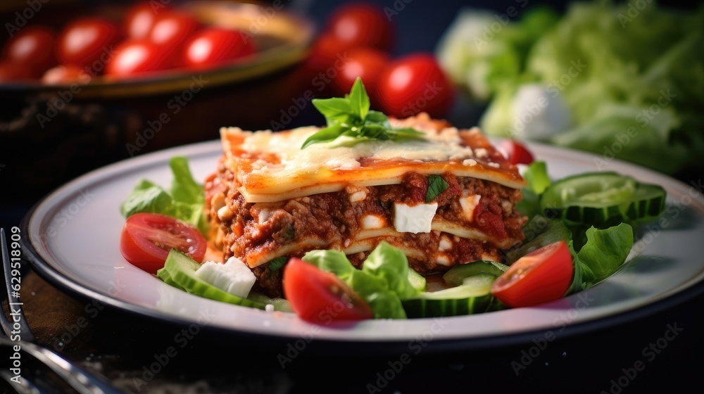 Lasagna with Salad Lasagna with Salad