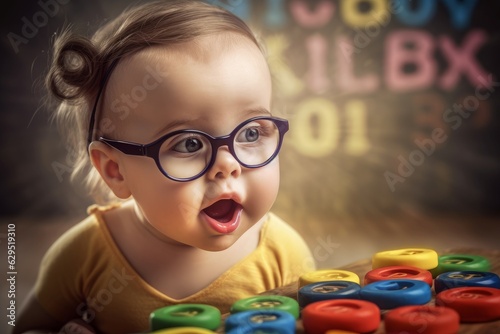 Baby glasses lesson. Generate ai