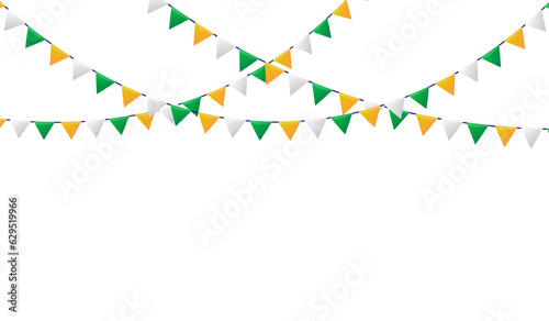 Indian Tri Color Flags Garland Bunting Hanging Decoration for Independence Day & Republic Day transparent png