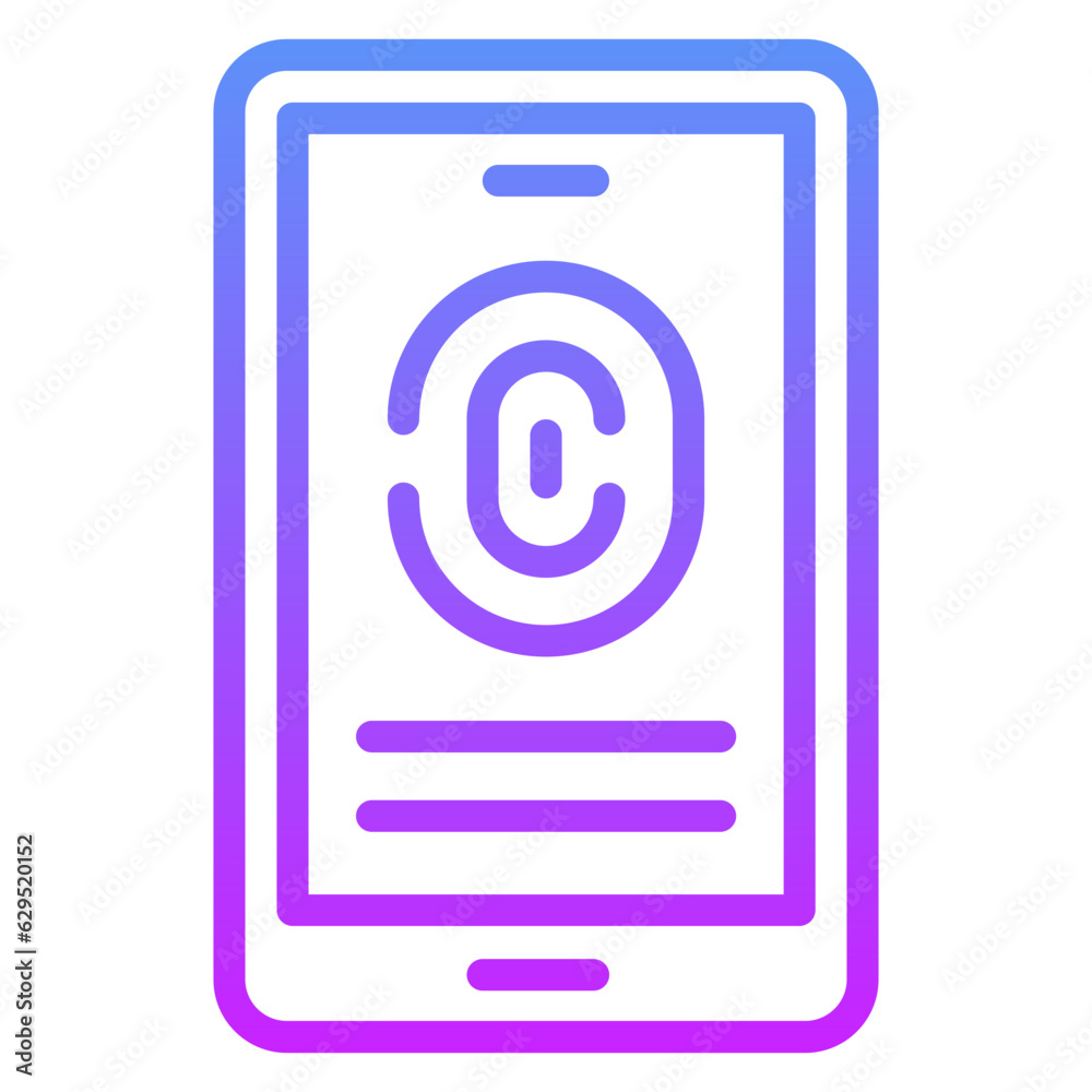 Mobile Fingerprint Lock Icon Mobile Fingerprint Lock Icon