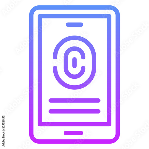 Mobile Fingerprint Lock Icon