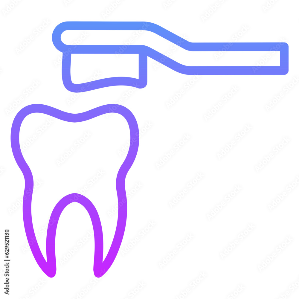 Cleaning Tooth with Brush Icon Cleaning Tooth with Brush Icon