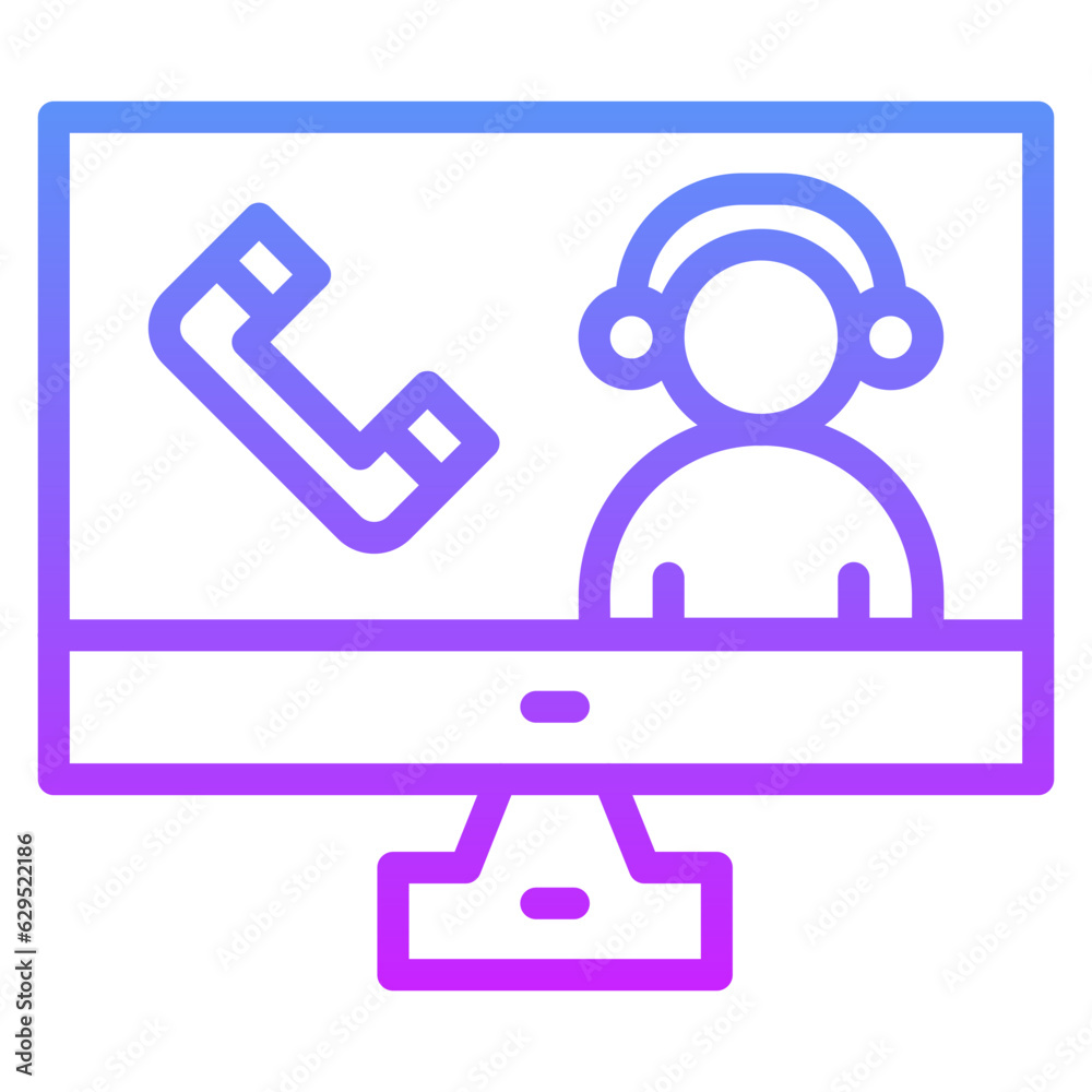 Online Call Center Icon Online Call Center Icon
