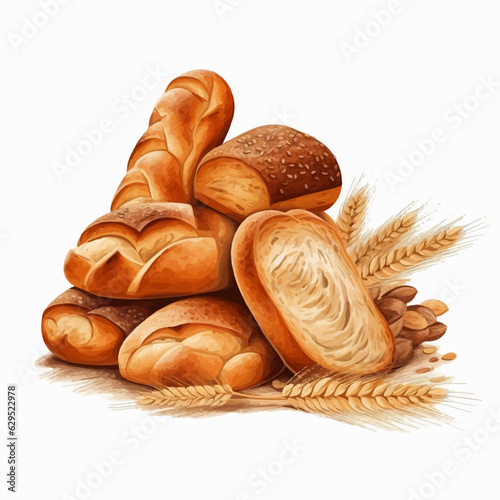 assortment of baked bread