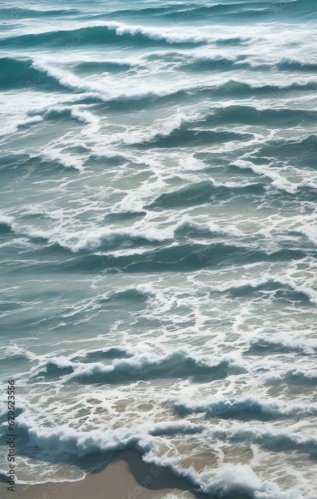 a painting of waves on the beach. ai generated images.