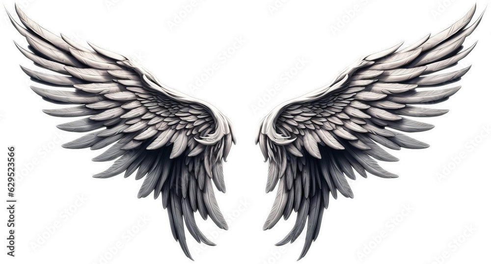 Fototapeta premium Transparent, isolated wings graphic. Generated by Midjourney AI (vers. 5.2)