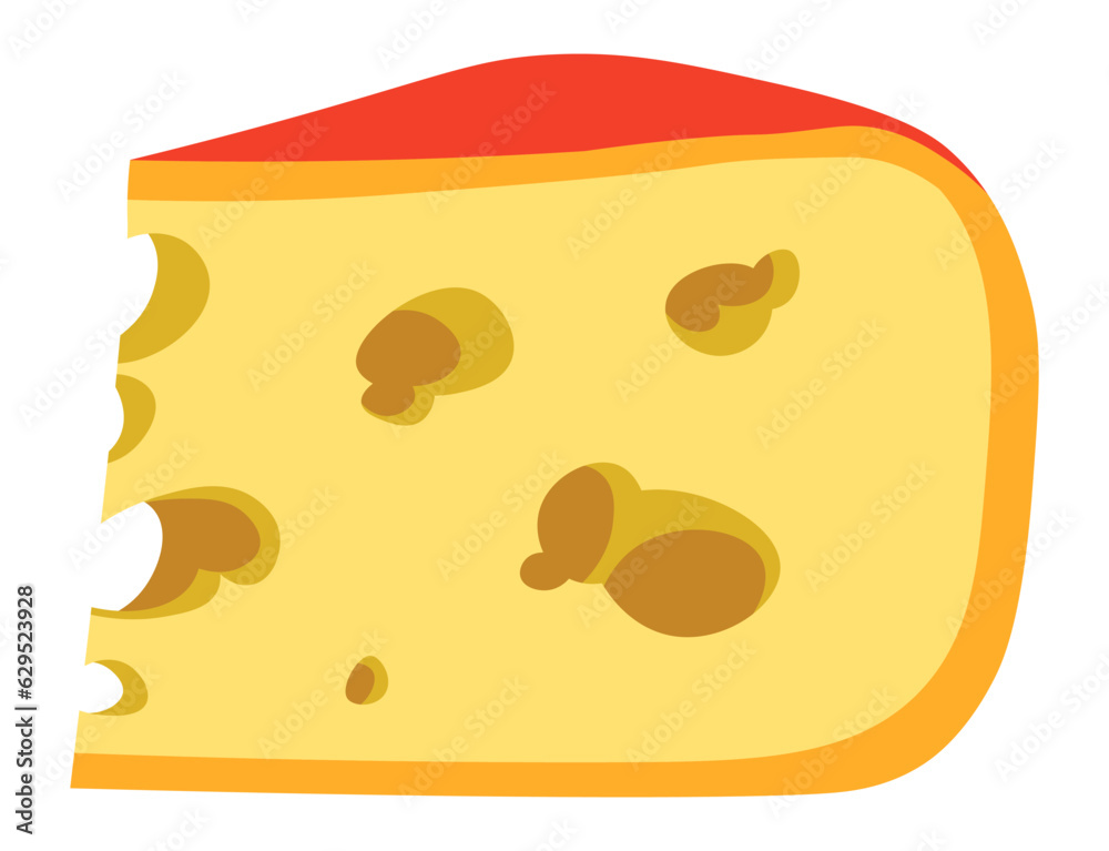 Chunk of hard cheese, tasty dairy product vector Chunk of hard cheese, tasty dairy product vector