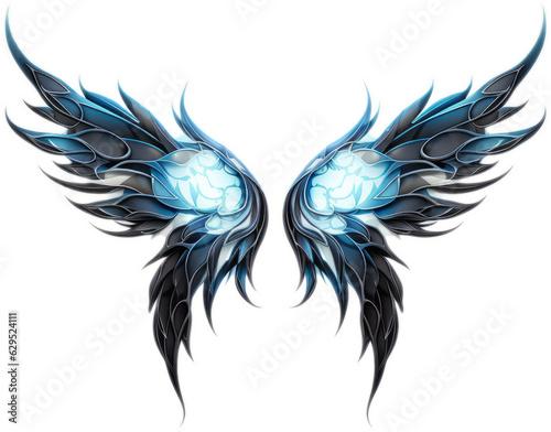 Transparent, isolated wings graphic. Generated by Midjourney AI (vers. 5.2) © Fractalicious AI