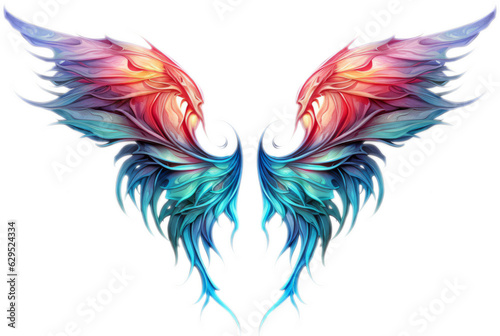 Transparent, isolated wings graphic. Generated by Midjourney AI (vers. 5.2)