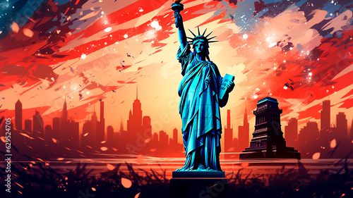 statue of liberty, new york city. Generative AI